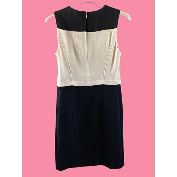Tory Burch Tweed Wool Sheath Dress size 10 Black Off White Shift - Picture 2 of 14